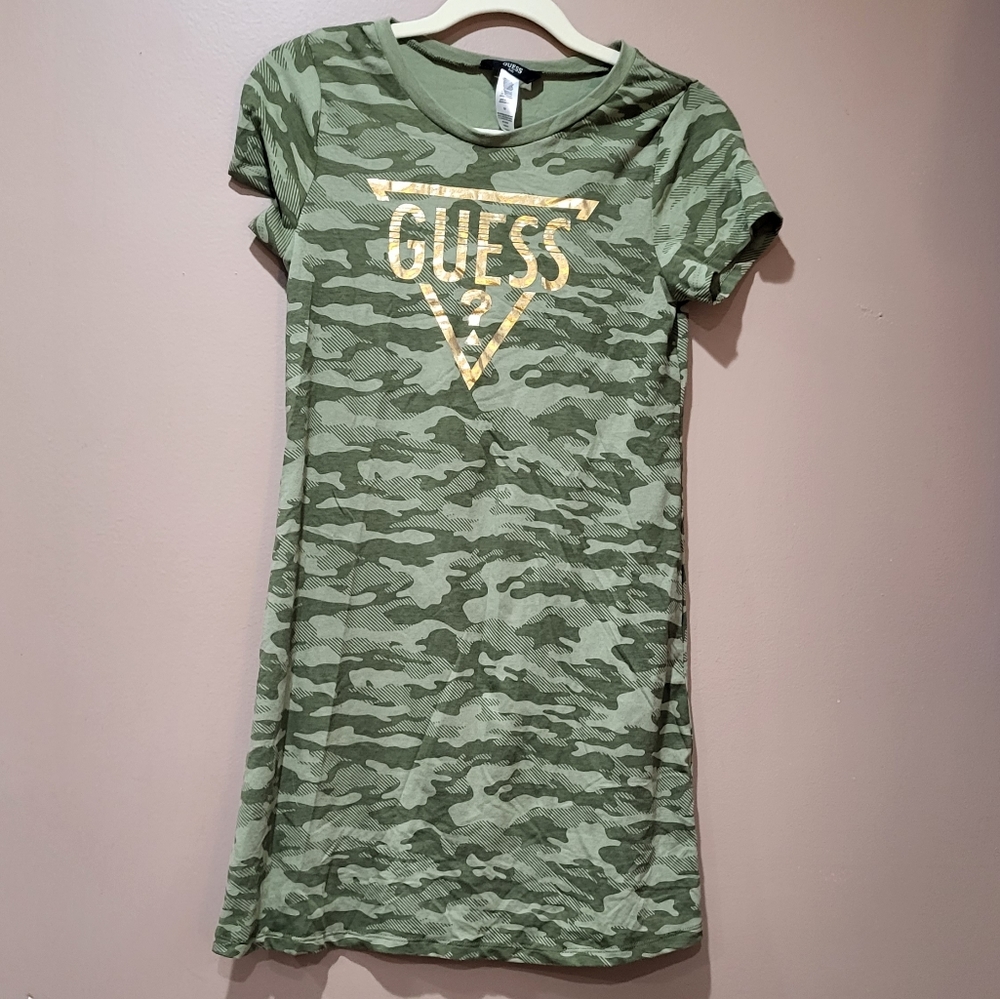 GUESS girl's camoflauge tshirt dress sz 14 new without tags